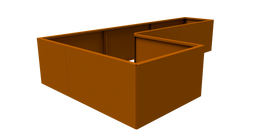 9.5" Height Modular Planter - Weathering Steel