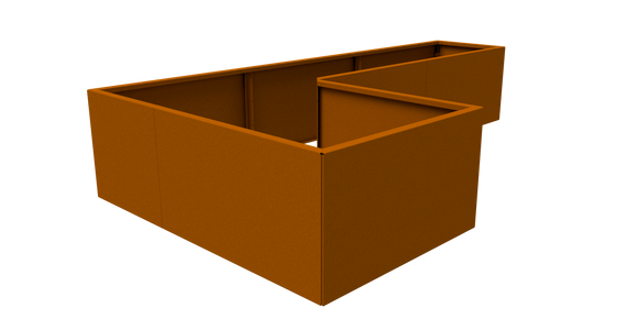 9.5" Height Modular Planter - Weathering Steel